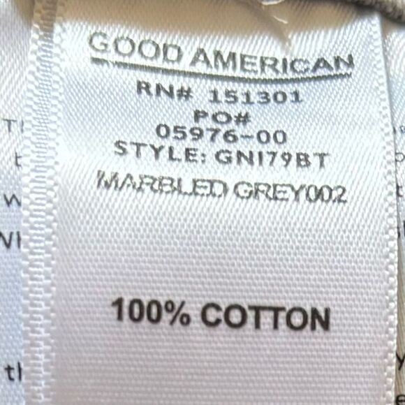 Good American Grey Jeans High Rise Straight Wide Leg Tie Dye Size 25 - Picture 11 of 11